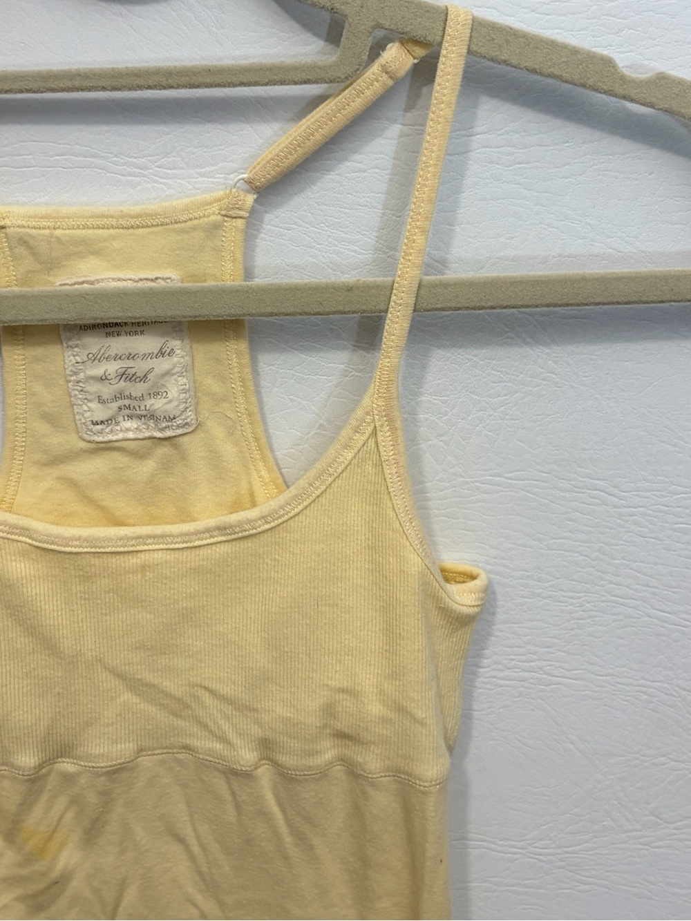 Vintage Abercrombie Yellow Lace-Trim Tank Top Small - Picture 2 of 12